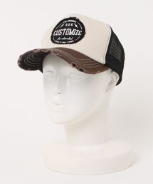 CELEB（セレブ）の「ダメージ加工 ワッペン刺繍 ウレタンメッシュキャップ（キャップ）」