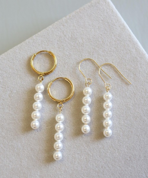 CERCA(チェルカ)の「KAM.accessory/サージカルステンレス316L/金属アレルギー対応/5連パールピアス(ピアス(両耳用)・レディース・ゴールド系1/ゴールド系2/シルバー系2/シルバー系1・FREE)」の4枚目の写真
