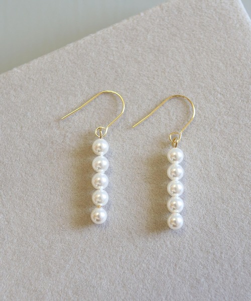 CERCA(チェルカ)の「KAM.accessory/サージカルステンレス316L/金属アレルギー対応/5連パールピアス(ピアス(両耳用)・レディース・ゴールド系1/ゴールド系2/シルバー系2/シルバー系1・FREE)」の9枚目の写真