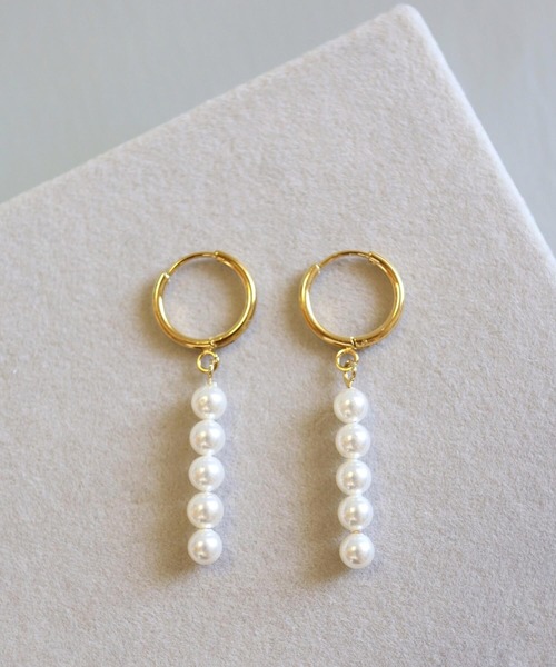 CERCA(チェルカ)の「KAM.accessory/サージカルステンレス316L/金属アレルギー対応/5連パールピアス(ピアス(両耳用)・レディース・ゴールド系1/ゴールド系2/シルバー系2/シルバー系1・FREE)」の12枚目の写真