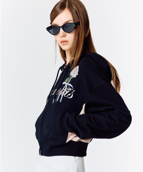 パーカー L15 ROSE CROP HOOD ZIP-UP レディース L15 ROSE CROP HOOD ZIP-UP（パーカー）｜LARTIGENT