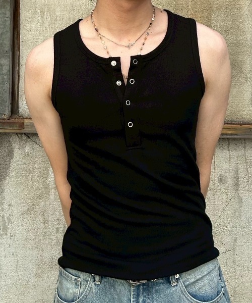 【LOW CLASSIC】 HENRY-NECK SLEEVELESS / 追跡付 LOW CLASSIC