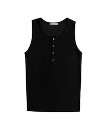 Chikashitsu +（チカシツプラス）の「【Chikashitsu +】henley neck sleeveless 2 / 【チカシツプラス】ヘンリーネックタンクトップ（タンクトップ）」