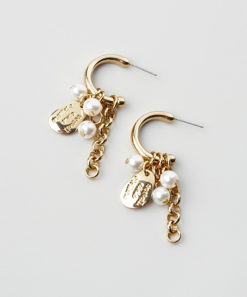 GOLDY（ゴールディ）の「コイン プレート チャーム パール ピアス（ピアス（両耳用）・レディース・ゴールド/シルバー×ゴールド/シルバー・FREE）」の5枚目の写真