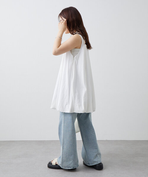 mystic(ミスティック)の「【夏の着映えアイテム/2サイズ展開】バルーンミニジャンスカ(ワンピース・レディース・ブラック/オリーブ/オフホワイト・FREE/2)」の9枚目の写真