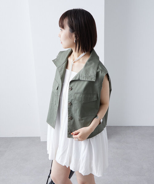 mystic(ミスティック)の「【夏の着映えアイテム/2サイズ展開】バルーンミニジャンスカ(ワンピース・レディース・ブラック/オリーブ/オフホワイト・FREE/2)」の21枚目の写真