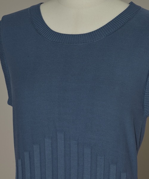 CINOH（チノ）の「【CINOH/チノ】《STUDIOUS別注》NO SLEEVE KNIT DRESS/ノースリーブニットドレス（ワンピース・レディース・ブラック/グレー/ブルー・36/38）」の14枚目の写真