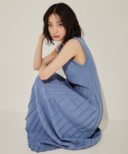 セール】【CINOH/チノ】《STUDIOUS別注》NO SLEEVE KNIT DRESS