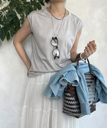 【DOUDOU】2枚set ロングTEE カットソー ホワイト×ブラック KOEISTORE カットソー レディース トップス 長袖 Tシャツ 七分袖