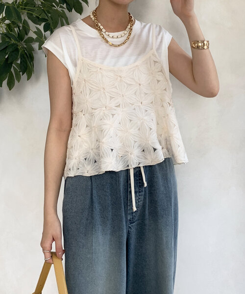 DouDou（ドゥドゥ）の「【接触冷感】リヨセル混フレンチプルオーバー（Tシャツ/カットソー・レディース・ブラック/ライトベージュ/ブラウン/ピンク/オフホワイト・FREE）」の12枚目の写真