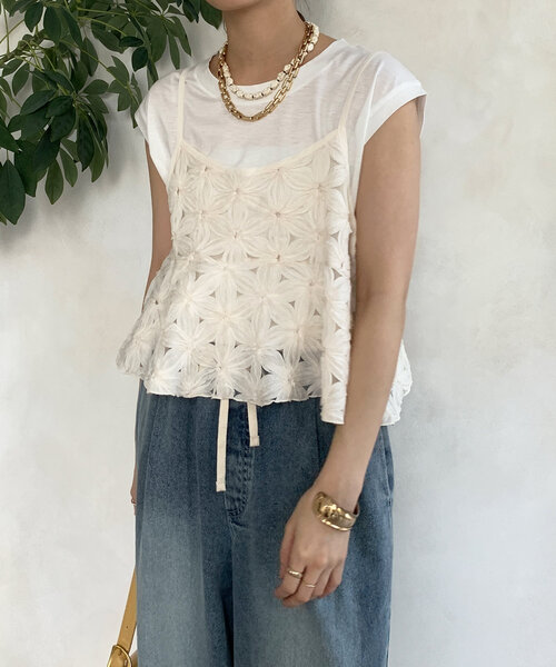 DouDou（ドゥドゥ）の「【接触冷感】リヨセル混フレンチプルオーバー（Tシャツ/カットソー・レディース・ブラック/ライトベージュ/ブラウン/ピンク/オフホワイト・FREE）」の13枚目の写真