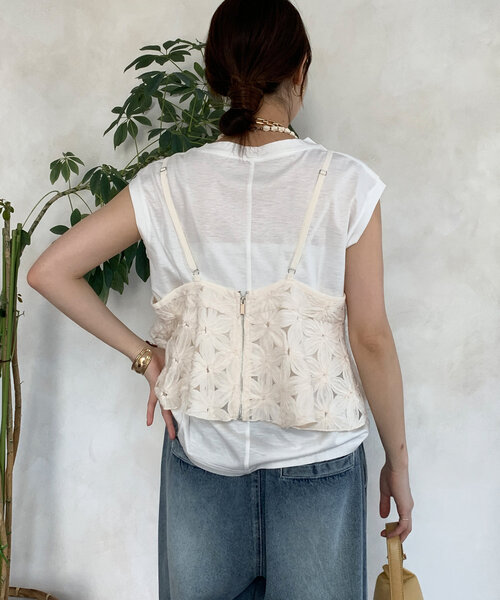 DouDou（ドゥドゥ）の「【接触冷感】リヨセル混フレンチプルオーバー（Tシャツ/カットソー・レディース・ブラック/ライトベージュ/ブラウン/ピンク/オフホワイト・FREE）」の14枚目の写真