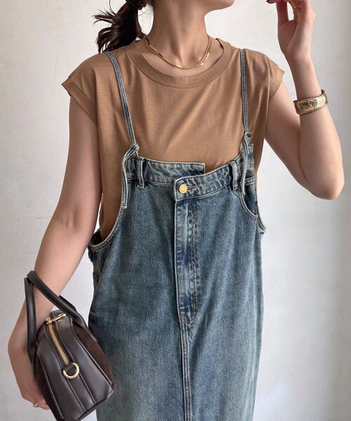 DouDou(ドゥドゥ)の「【接触冷感】リヨセル混フレンチプルオーバー(Tシャツ/カットソー・レディース・ブラック/ライトベージュ/ブラウン/ピンク/オフホワイト/イエロー/キャメル・FREE)」の21枚目の写真