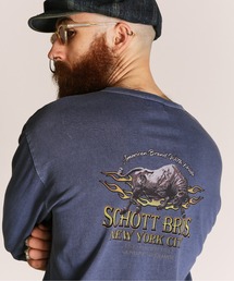 schott(�V���b�g)��Schott/�V���b�g/FIRE PTTERN HENLEY  LS T-SHIRT/�t�@�C�A�p�^�[�� �w�����[�l�b�N ����T(T�V���c/�J�b�g�\�[)