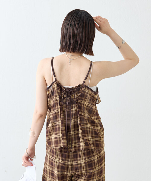 mystic（ミスティック）の「チェックフリルキャミ（キャミソール・レディース・ネイビー/ブラウン・FREE）」の11枚目の写真