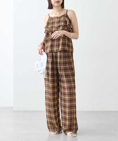 mystic（ミスティック）の「チェックフリルキャミ（キャミソール・レディース・ネイビー/ブラウン・FREE）」の13枚目の写真