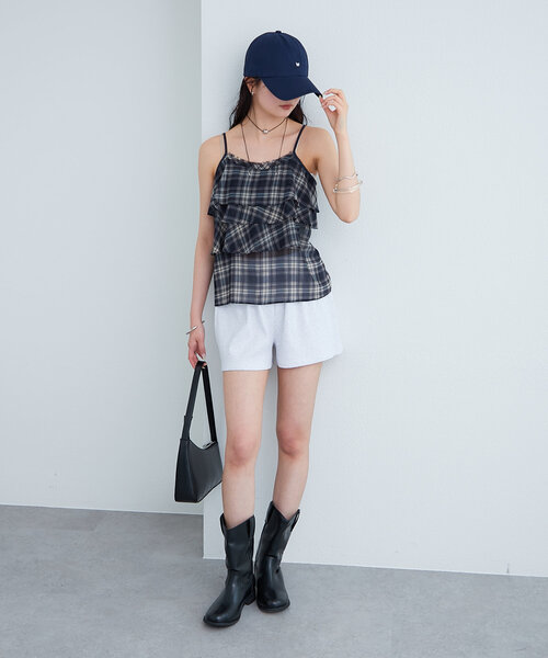 mystic（ミスティック）の「チェックフリルキャミ（キャミソール・レディース・ネイビー/ブラウン・FREE）」の21枚目の写真