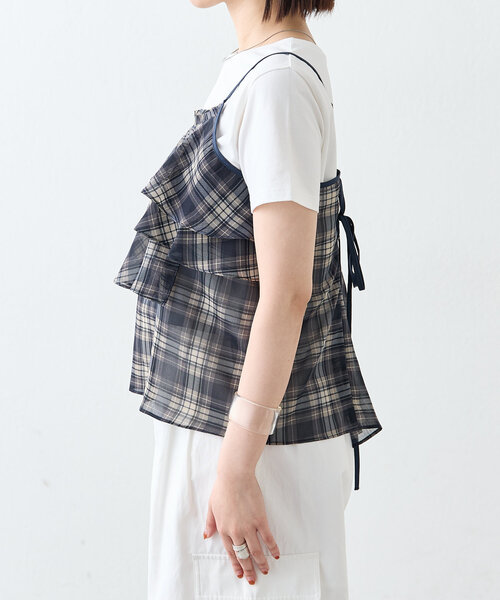 チェックフリルキャミ（キャミソール）｜mystic（ミスティック