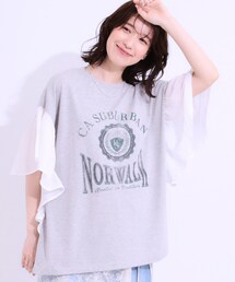 Cutie Blonde | 【S-LL】リメイク風 ポンチョデザインTシャツ(Tシャツ/カットソー)