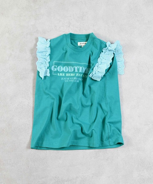 LSP WOW（エルエスピーワオ）の「【LSP WOW!】袖レースフリルTee（Tシャツ/カットソー・キッズ・ブラック系その他/ピンク系その他/ホワイト系その他/ベージュ系その他/ネイビー/グリーン系その他・80/90/100/110/120/130）」の4枚目の写真