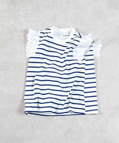 LSP WOW（エルエスピーワオ）の「【LSP WOW!】袖レースフリルTee（Tシャツ/カットソー・キッズ・ブラック系その他/ピンク系その他/ホワイト系その他/ベージュ系その他/ネイビー/グリーン系その他・80/90/100/110/120/130）」の5枚目の写真