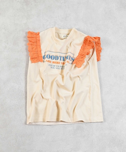 LSP WOW（エルエスピーワオ）の「【LSP WOW!】袖レースフリルTee（Tシャツ/カットソー・キッズ・ブラック系その他/ピンク系その他/ホワイト系その他/ベージュ系その他/ネイビー/グリーン系その他・80/90/100/110/120/130）」の7枚目の写真