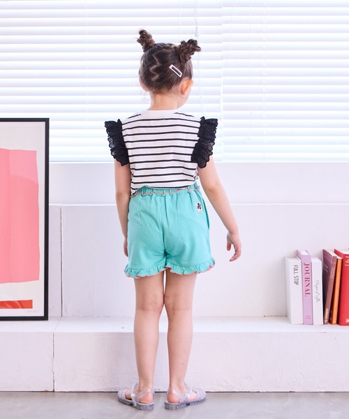 LSP WOW（エルエスピーワオ）の「【LSP WOW!】袖レースフリルTee（Tシャツ/カットソー・キッズ・ブラック系その他/ピンク系その他/ホワイト系その他/ベージュ系その他/ネイビー/グリーン系その他・80/90/100/110/120/130）」の16枚目の写真