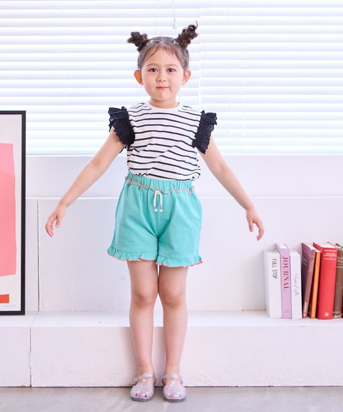 LSP WOW（エルエスピーワオ）の「【LSP WOW!】袖レースフリルTee（Tシャツ/カットソー・キッズ・ブラック系その他/ピンク系その他/ホワイト系その他/ベージュ系その他/ネイビー/グリーン系その他・80/90/100/110/120/130）」の13枚目の写真