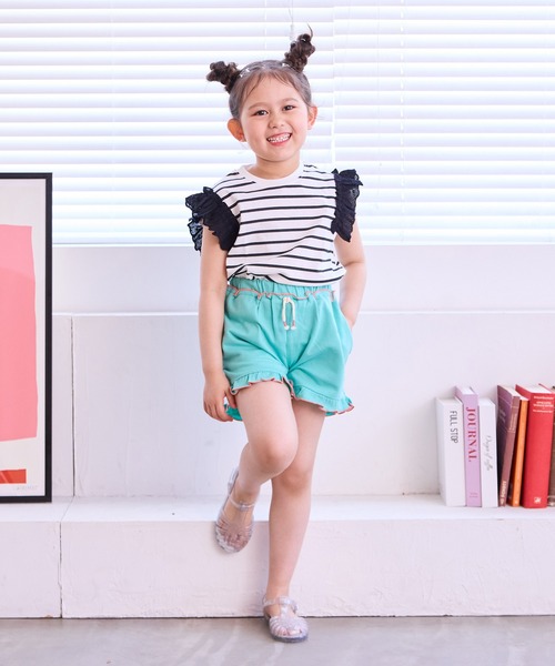 LSP WOW（エルエスピーワオ）の「【LSP WOW!】袖レースフリルTee（Tシャツ/カットソー・キッズ・ブラック系その他/ピンク系その他/ホワイト系その他/ベージュ系その他/ネイビー/グリーン系その他・80/90/100/110/120/130）」の14枚目の写真