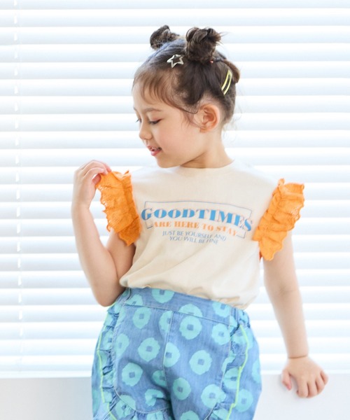 LSP WOW（エルエスピーワオ）の「【LSP WOW!】袖レースフリルTee（Tシャツ/カットソー・キッズ・ブラック系その他/ピンク系その他/ホワイト系その他/ベージュ系その他/ネイビー/グリーン系その他・80/90/100/110/120/130）」の9枚目の写真