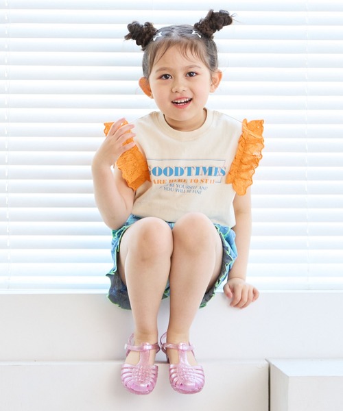 LSP WOW（エルエスピーワオ）の「【LSP WOW!】袖レースフリルTee（Tシャツ/カットソー・キッズ・ブラック系その他/ピンク系その他/ホワイト系その他/ベージュ系その他/ネイビー/グリーン系その他・80/90/100/110/120/130）」の8枚目の写真