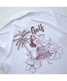 Fortune Island Golf（フォーチューンアイランドゴルフ）の「【Fortune Island Golf/フォーチューンアイランドゴルフ】HURA IS PLAYNG GOLF POLO S/S　ゴルフ　ポロシャツ　バックプリント　ブランドロゴ（ポロシャツ）」