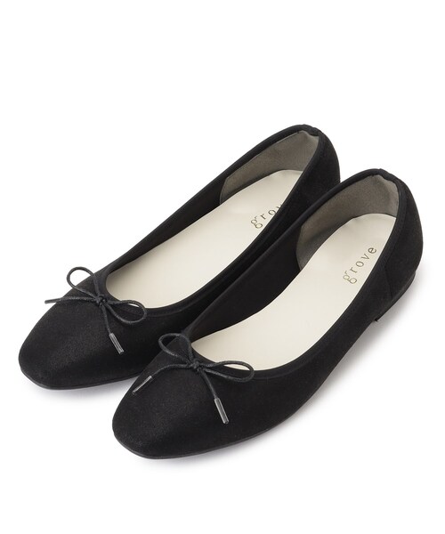 grove（グローブ）の「最終お値下げ！！【人間工学】つつまれフィットバレエシューズ （抗菌防臭加工裏地使用）（その他シューズ・レディース・ダークブラウン系3/ブラック/ブラック系6/シルバー系その他/ブラック系1/ベージュ系1/シルバー/ワイン系2・30/35/40/25/45）」の2枚目の写真