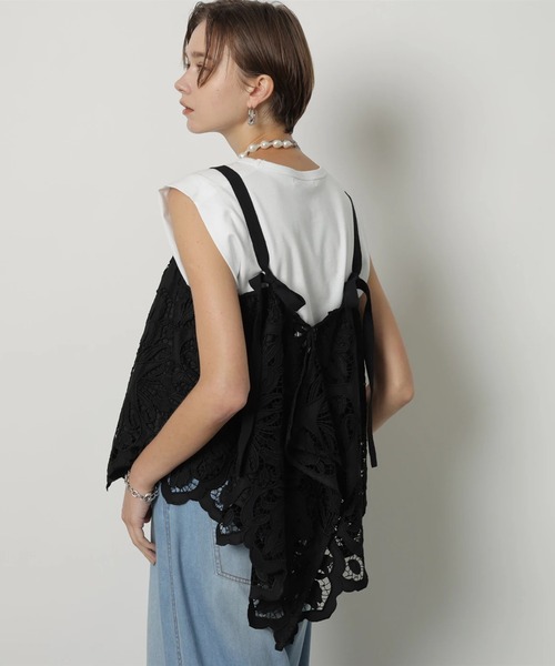 CADUNE（カデュネ）の「カットワークレースキャミ（シャツ/ブラウス