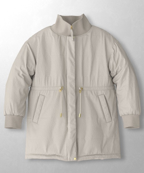 GLOBAL WORK（グローバルワーク）の「エアリュクスダウンリブブルゾン/495689（ダウンジャケット/コート・レディース・ライトベージュ/ブラック・MEDIUM/LARGE）」の3枚目の写真