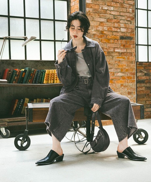 YUAN Wed store ブラックデニムショーツ connett Yuan