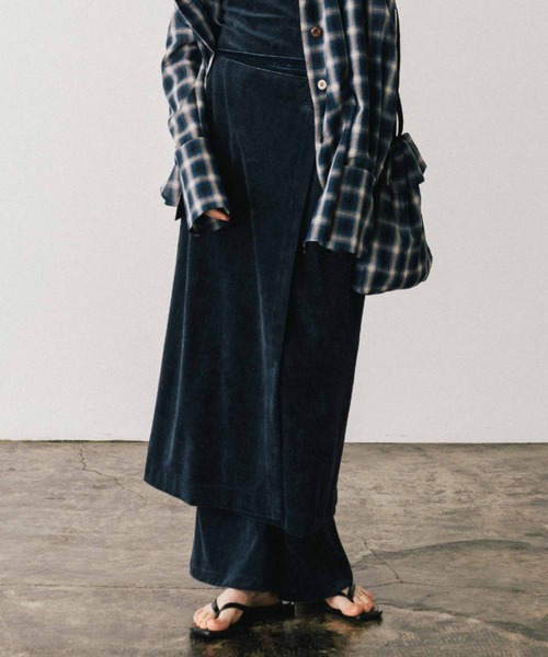 新品未使用CREDONA COTTON VELOUR LAYERED PANTS COTTON VELOUR LAYERED PANTS/コットンベロアレイヤードパンツ