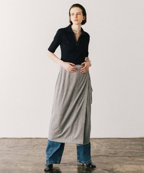 COTTON VELOUR LAYERED PANTS/コットンベロアレイヤードパンツ