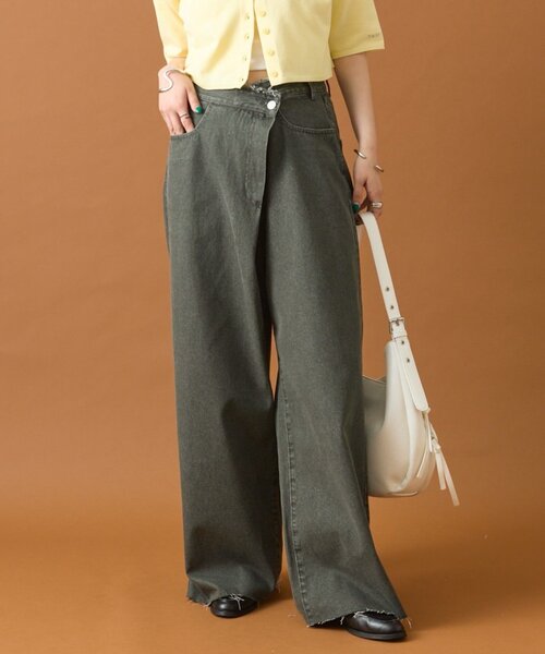 mystic（ミスティック）の「ラップデニム（デニムパンツ・レディース・ブラウン/ブルー・2/1）」の2枚目の写真