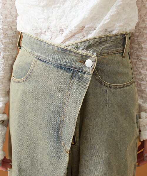 mystic（ミスティック）の「ラップデニム（デニムパンツ・レディース・ブラウン/ブルー・2/1）」の6枚目の写真