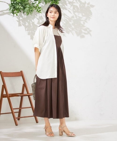 a.v.v(アーヴェヴェ)の「【接触冷感/洗える】タックフレアキャミワンピース(ワンピース・レディース・ブラック/ブラウン・38/40/42/36/34)」の19枚目の写真