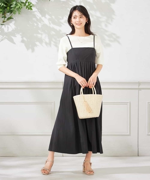 a.v.v(アーヴェヴェ)の「【接触冷感/洗える】タックフレアキャミワンピース(ワンピース・レディース・ブラック/ブラウン・38/40/42/36/34)」の20枚目の写真