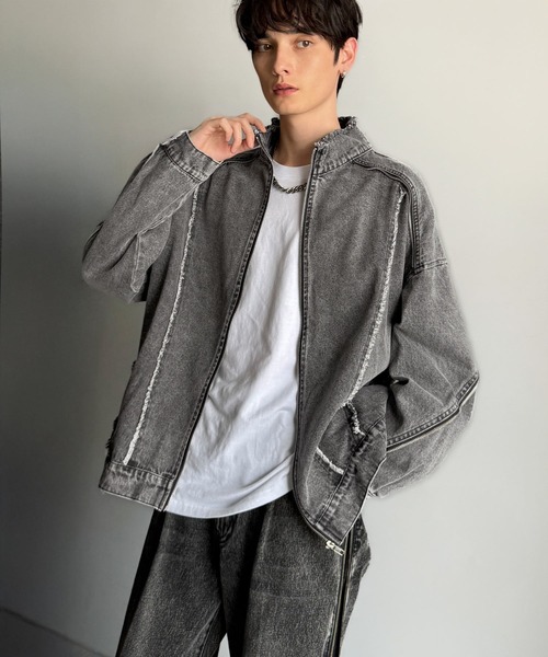 Classical Origin(クラシカルオリジン)の「綿100%ヴィンテージ加工フリンジデニムジャケット/100% cotton vintage fringe denim jacket(デニムジャケット・メンズ・ホワイト/ブラック・LARGE/MEDIUM/SMALL)」の10枚目の写真