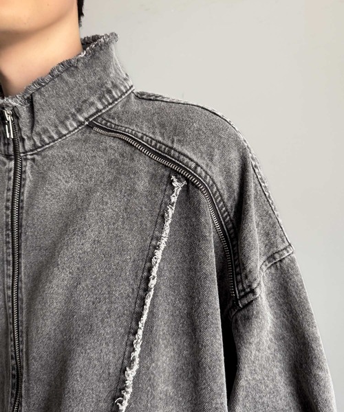 Classical Origin(クラシカルオリジン)の「綿100%ヴィンテージ加工フリンジデニムジャケット/100% cotton vintage fringe denim jacket(デニムジャケット・メンズ・ホワイト/ブラック・LARGE/MEDIUM/SMALL)」の9枚目の写真