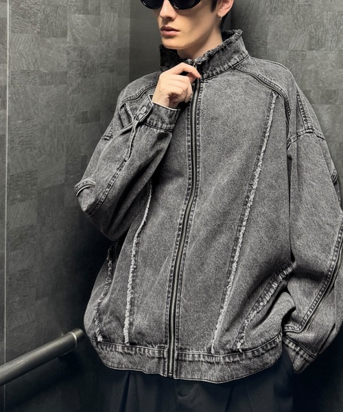 Classical Origin(クラシカルオリジン)の「綿100%ヴィンテージ加工フリンジデニムジャケット/100% cotton vintage fringe denim jacket(デニムジャケット・メンズ・ホワイト/ブラック・LARGE/MEDIUM/SMALL)」の5枚目の写真