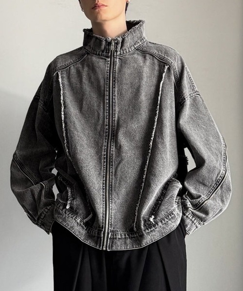 Classical Origin(クラシカルオリジン)の「綿100%ヴィンテージ加工フリンジデニムジャケット/100% cotton vintage fringe denim jacket(デニムジャケット・メンズ・ホワイト/ブラック・LARGE/MEDIUM/SMALL)」の4枚目の写真
