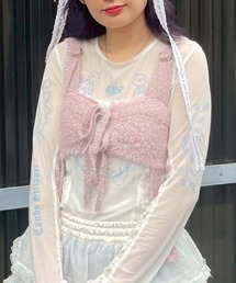 Candy Stripper | GLITTER SHAGGY KNIT ブラ(その他トップス)
