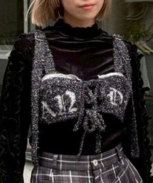 Candy Stripper | GLITTER SHAGGY KNIT ブラ(その他トップス)