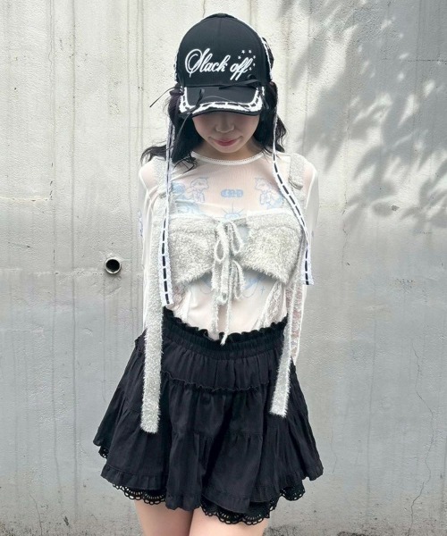 Candy Stripper(キャンディストリッパー)の「GLITTER SHAGGY KNIT ブラ(その他トップス・レディース・ライトグレー/ピンク/ブラック・FREE)」の8枚目の写真