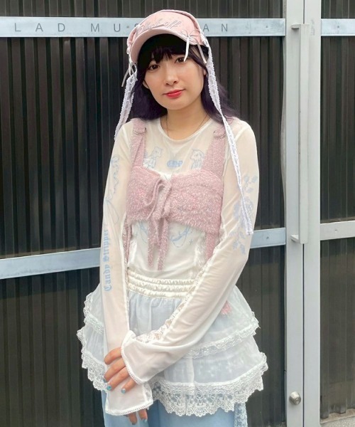 Candy Stripper(キャンディストリッパー)の「GLITTER SHAGGY KNIT ブラ(その他トップス・レディース・ライトグレー/ピンク/ブラック・FREE)」の14枚目の写真